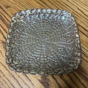 Fingerprint Pottery 8” square Tray Handmade Glazed USA Pontotoc MS